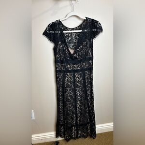 Ann Taylor Black Short Sleeve Dress